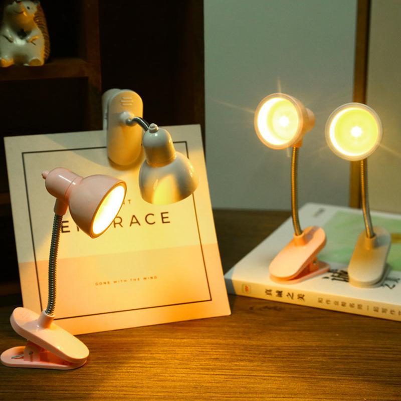 Mini LED Clamp Lamp – Portable USB Desk Light with Flexible Neck & Strong Clip (Random Color)
