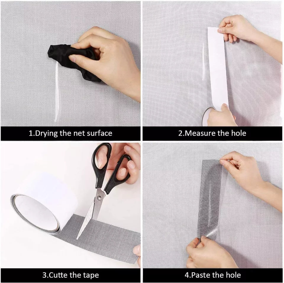 Mesh Roll Tape Window Screen Repair Patch – Self-Adhesive Anti-Insect Tape (2m)