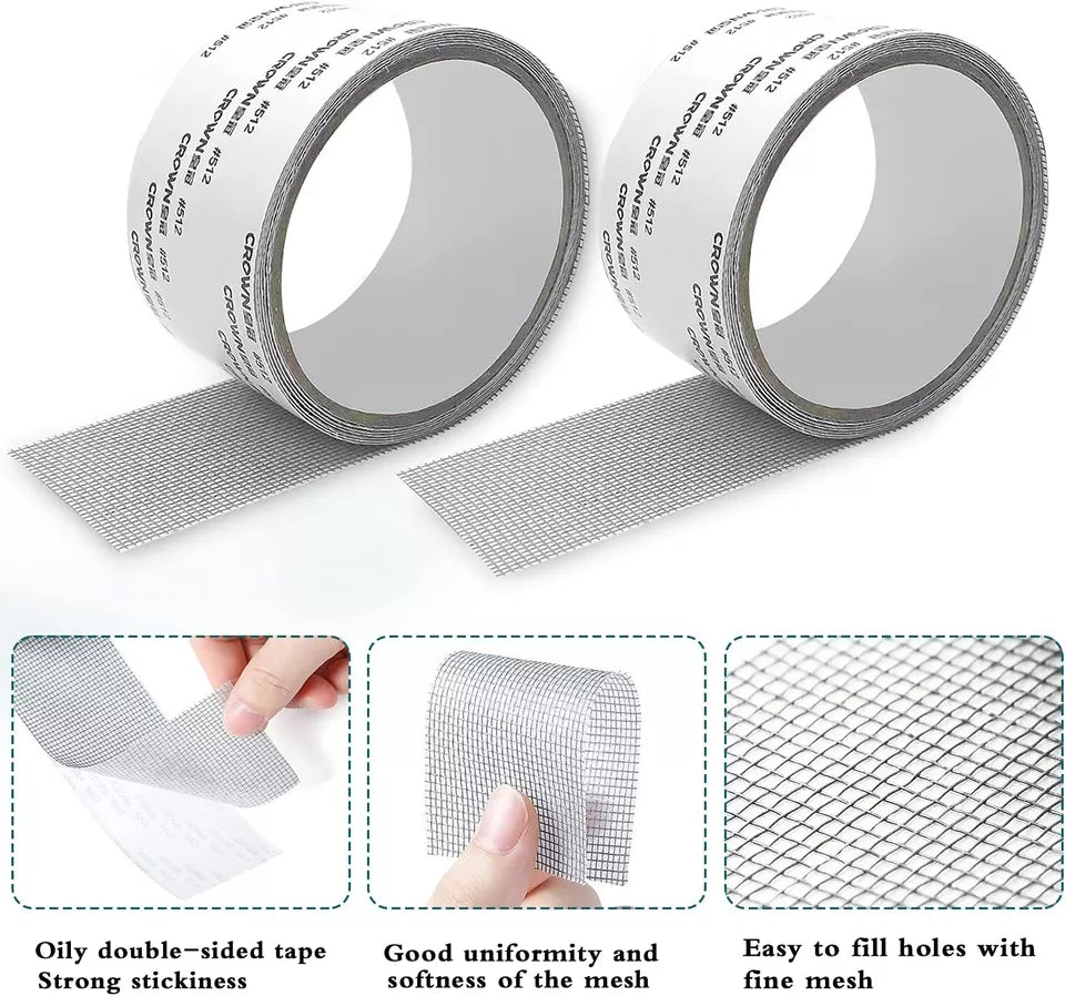 Mesh Roll Tape Window Screen Repair Patch – Self-Adhesive Anti-Insect Tape (2m)
