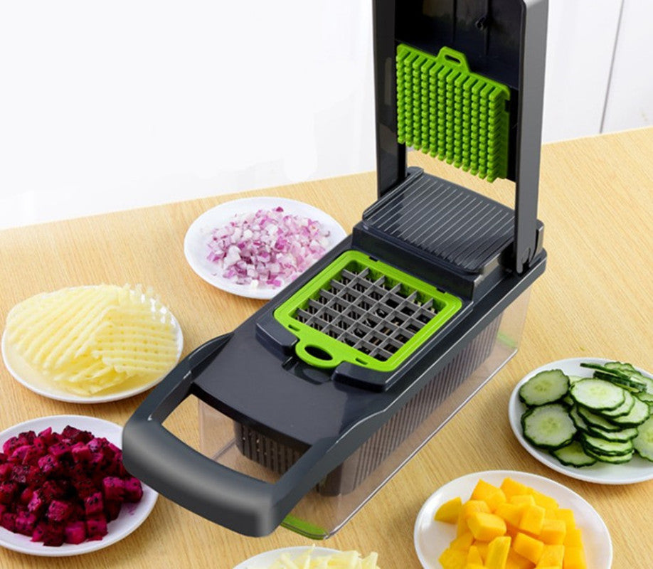 16 in 1 Multifunctional Vegetable Slicer & Chopper with Basket