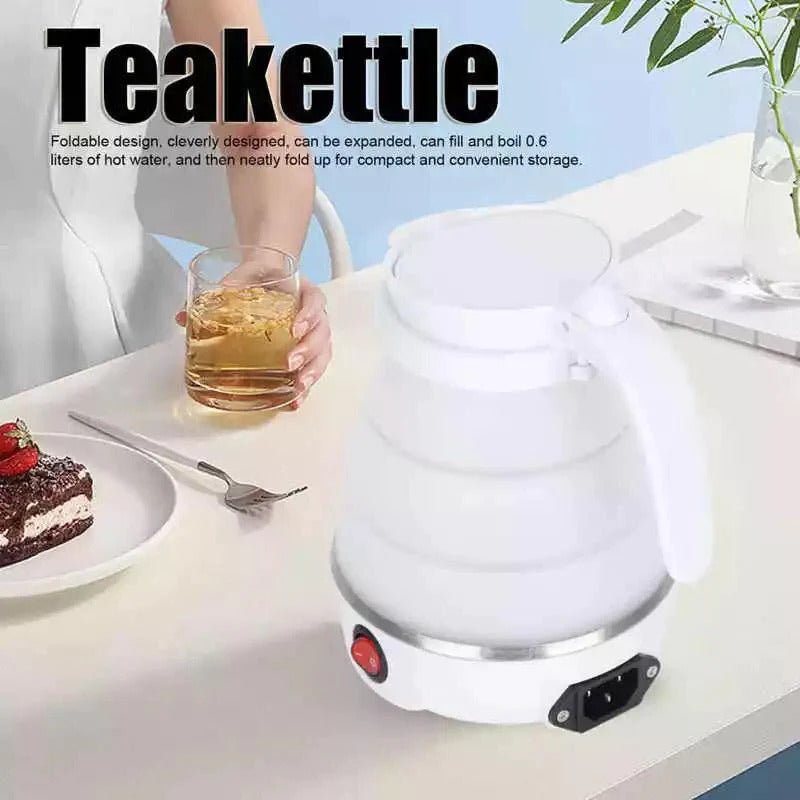 600ml Portable Travel Kettle – Fast Boiling, Collapsible & Foldable Electric Bottle (Random Color)