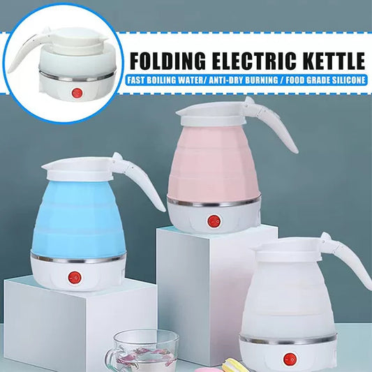 600ml Portable Travel Kettle – Fast Boiling, Collapsible & Foldable Electric Bottle (Random Color)