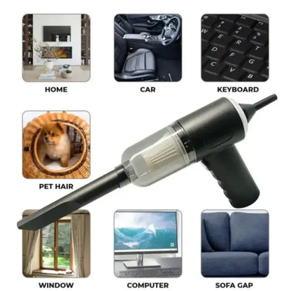 3 in 1 Portable Vacuum Cleaner – Wireless Strong Suction, Air Blower & Pump for Home, Car & Laptop