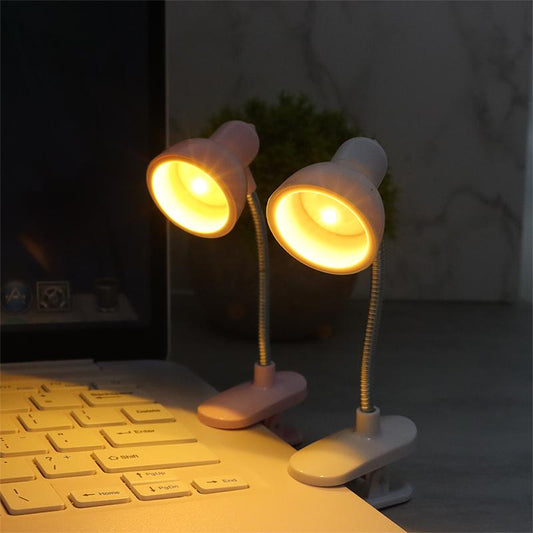 Mini LED Clamp Lamp – Portable USB Desk Light with Flexible Neck & Strong Clip (Random Color)