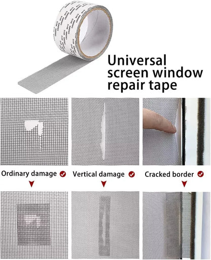 Mesh Roll Tape Window Screen Repair Patch – Self-Adhesive Anti-Insect Tape (2m)