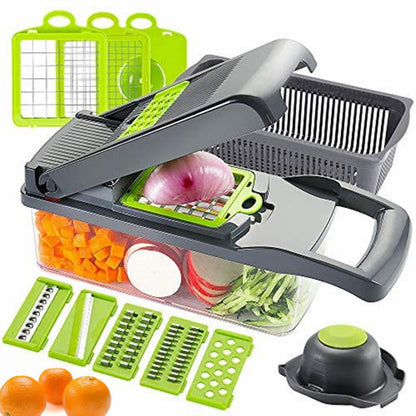 16 in 1 Multifunctional Vegetable Slicer & Chopper with Basket