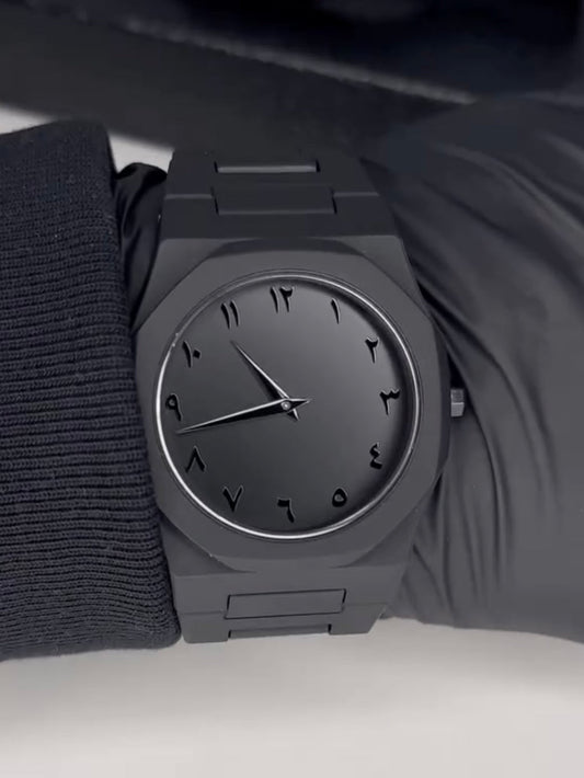 Full Black Aura Quartz Analog Watch for Men & Boys – Premium Design