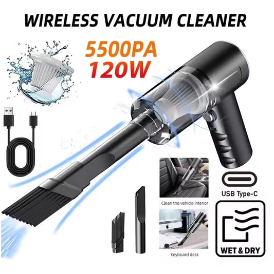 3 in 1 Portable Vacuum Cleaner – Wireless Strong Suction, Air Blower & Pump for Home, Car & Laptop