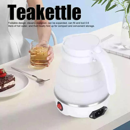 600ml Portable Travel Kettle – Fast Boiling, Collapsible & Foldable Electric Bottle (Random Color)