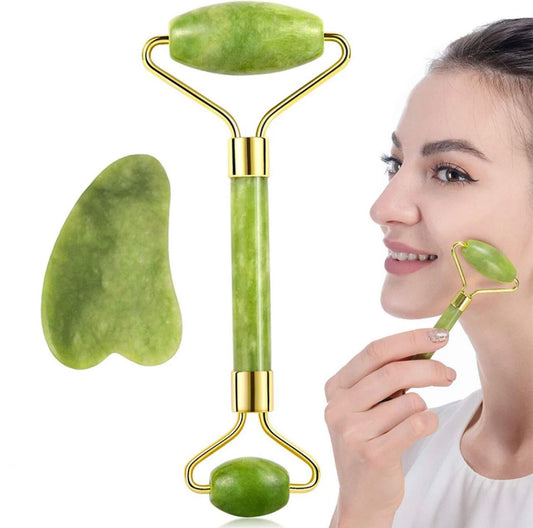 Flawless Jade Roller & Guasha – Marble Stone